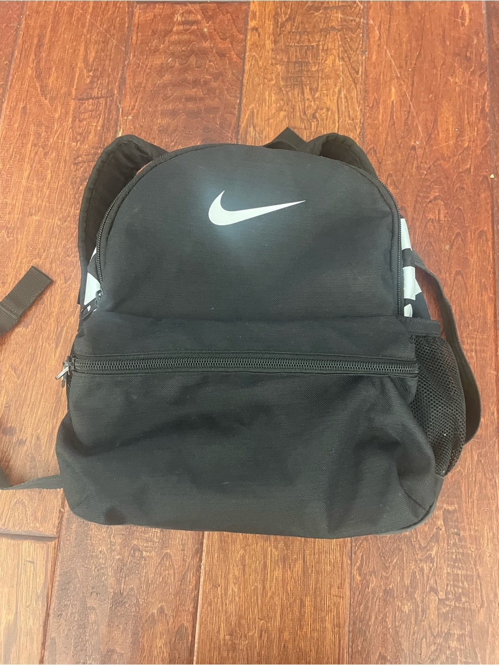 Mini Nike Black Backpack with White Swoosh